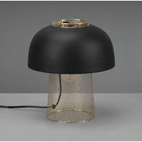 Reality Leuchten Punch table lamp, black/gold, 25 cm