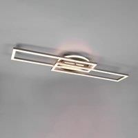 Reality Leuchten Twister LED ceiling light, rotatable remote nickel
