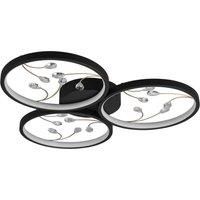 Trio Lighting LED ceiling lamp Groovy 3-bulb black 3,000K