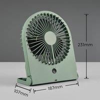 RL LIVE YOUR LIGHT Reality Leuchten Breezy R044-49 Table Fan, Plastic Pistachio Green, 2 Watt, Battery Operated, USB-C, 3 Levels