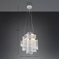Reality Leuchten LED hanging light Pomp, 38 cm, chrome, acrylic/metal, CCT