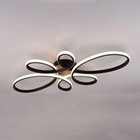 Trio Lighting Fly LED ceiling light, matt black, 3,000 K, 83 cm x 45 cm