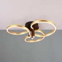 Trio Lighting Caruso LED ceiling lamp, gold/black, 66 cm metal CCT dimmable