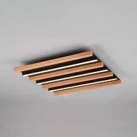 Trio Lighting LED ceiling lamp Fontana, 46 x 30 cm wood/black wood/metal