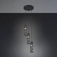 Trio Lighting Stream pendant light, black, 28 cm, 3-bulb, metal, GU10