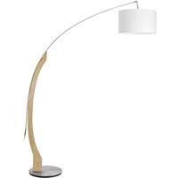 HerzBlut Amos arc lamp, natural oak frame