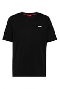 HUGO Mens Dero222 Logo-Print T-Shirt in Cotton Jersey Black