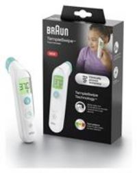 Braun TempleSwipe Forehead Thermometer (colour-coded temperature display, safe, hygienic, fast, clinically accurate, gentle, easy to use, for all ages£) BST200
