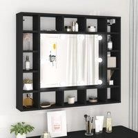 LED Mirror Cabinet Black 91x15x76.5 cm