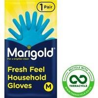 Marigold Rubber Gloves Fresh Feel Household Medium Size Foam Lined for Cleaning