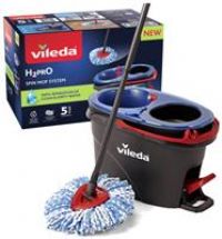 Vileda H2PrO Spin Mop System - Separates clean and dirty water - Effortless wringing - Microfibre cleaning - Easy assembly - Ergonomic design - Formerly known as Vileda RinseClean