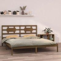 Bed Frame Honey Brown Solid Wood 200x200 cm