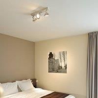 SLV ASTO III Wall and Ceiling Light, alu-Brushed, 3xGU10 Spot, max, 75W, Aluminium, GU10, Silver-Grey