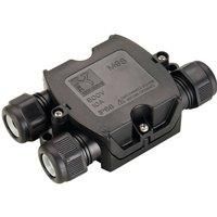 SLV 228726 IP 68 CONNECTION BOX, 3-pole, cable diameter between 6 and 11mm, Plastic, black, 12 x 4 cm