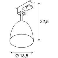 SLV 3-Phase para Cone 14 QPAR51, LED spot, Spotlight, Ceiling, Track System, Interior Lighting / GU10 25W Black, Steel, 25 W