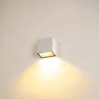 SLV Wall-Mounted Light 1005149 / Lighting for Walls, Paths, entrances, LED spot Outdoor, Surface-Mounted Light Outdoor, Garden lamp / IP44 3000/4000K 6.2W 580 / 620lm White 105 Degrees