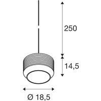 SLV Pantilo Rope 19 hanging light, black/grey/silver glass, 19 cm