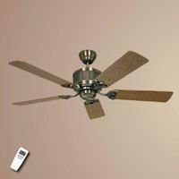 ECO ELEMENTS ceiling fan, rotor blade Ø 1320 mm, antique oak / beech / antique brass.