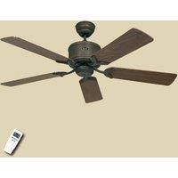 ECO ELEMENTS ceiling fan, rotor blade Ø 1320 mm, walnut / beech / antique brown / bronze.