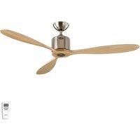 Aeroplan Eco ceiling fan, chrome, light wood