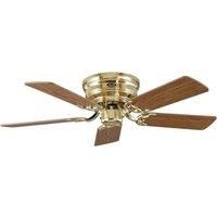 Casafan Ceiling Fan, Classic Flat, 103 Cm,   polished brass, blades oak / beech  CASAFAN