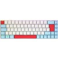 CHERRY MX-LP 2.1 Compact Wireless, small cordless gaming keyboard with 68 keys, British layout (QWERTY), RGB backlighting, mechanical MX LOW PROFILE SPEED switches, white