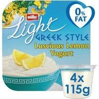 Mller Light Greek Style Luscious Lemon Yogurt 4 x 115g (460g)
