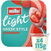 Mller Light Greek Style Sublime Strawberry Yogurt 4 x 115g (460g)