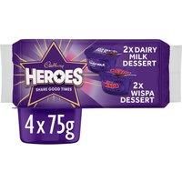 Cadbury Heroes Milk Chocolate Dessert 4 x 75g (300g)