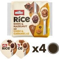 Mller Rice Chocolate, Hazelnut and Caramel Low Fat Pudding Desserts 4 x 170g (680g)