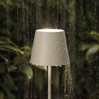 Sigor Nuindie mini rechargeable LED table lamp, round, USB-C, dune beige