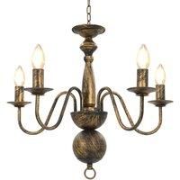 Chandelier Antique Black 5 x E14 Bulbs