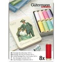 Gütermann creativ Nostalgic Box containing 8 spools of Sew-All Thread in Pastel Colours