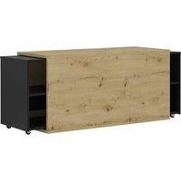 FMD TV Unit Cabinet Artisan Oak and Black Home Stand Sideboard vidaXL