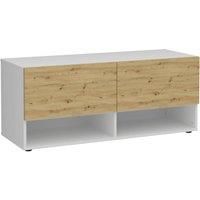 FMD Storage Bench with 2 Drawers White and Artisan Oak Hallway Seat vidaXL