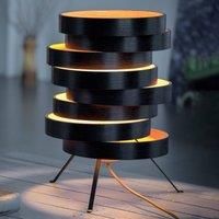 Domus Cloq table lamp with a wooden lampshade