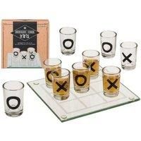 Glass Shot Glass Tic Tac Toe Table Game Set - 9-Piece Compact Partyware