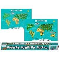 Scratching World Map Poster World Map Animals 88 x 52 cm Map