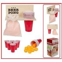 outoftheblue Beer Pong Set Party Gadget with Wooden Tray - Drinking Game Party Game Drinking Game