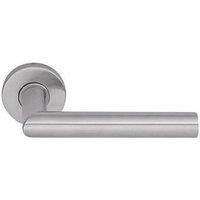 Dorma Pure 8906 Lever on Rose Door Handles Pair Satin Stainless Steel (6809P)