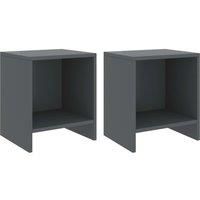 Bedside Cabinets 2 pcs Dark Grey 35x30x40 cm Solid Pinewood