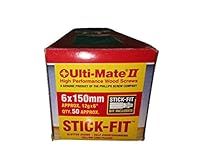 Ulti-Mate 2 Super High Performance Wood Screw (Including Stick Fit Bit) 6.0x150 (50)