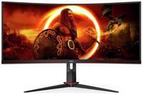 AOC Gaming CU34G2XP - 34 Inch WQHD Curved Monitor, VA, 180Hz, 1ms GtG, HDR400, Height Adjust, Game Mode, Speakers (3440 x 1440, 400 cd/m HDMI 2.0 / DP 1.4)