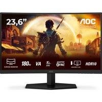 AOC Gaming C24G42E - 24 inch Full HD Curved Monitor, 180 Hz, 0.5 ms, FreeSync Premium (1920x1080, 1x HDMI 2.0, 1x DisplayPort 1.4) black