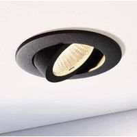 Deko-Light LED recessed ceiling light Dione, IP44, 3,000 K, black, dimmable