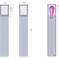 Deko-Light Facado II path light, height 65 cm, angular, dark grey/opal