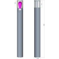 Deko-Light Facado II path light, height 100 cm, round, dark grey/opal