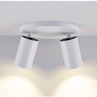 Deko-Light CAN TILT downlight, white, 20 cm, 2-bulb, metal, GU10