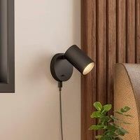 Deko-Light Wall spotlight CAN TILT, black, 10 cm, metal switch USB
