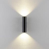 Deko-Light CAN wall light, black, 2-bulb, height 22 cm, metal, GU10